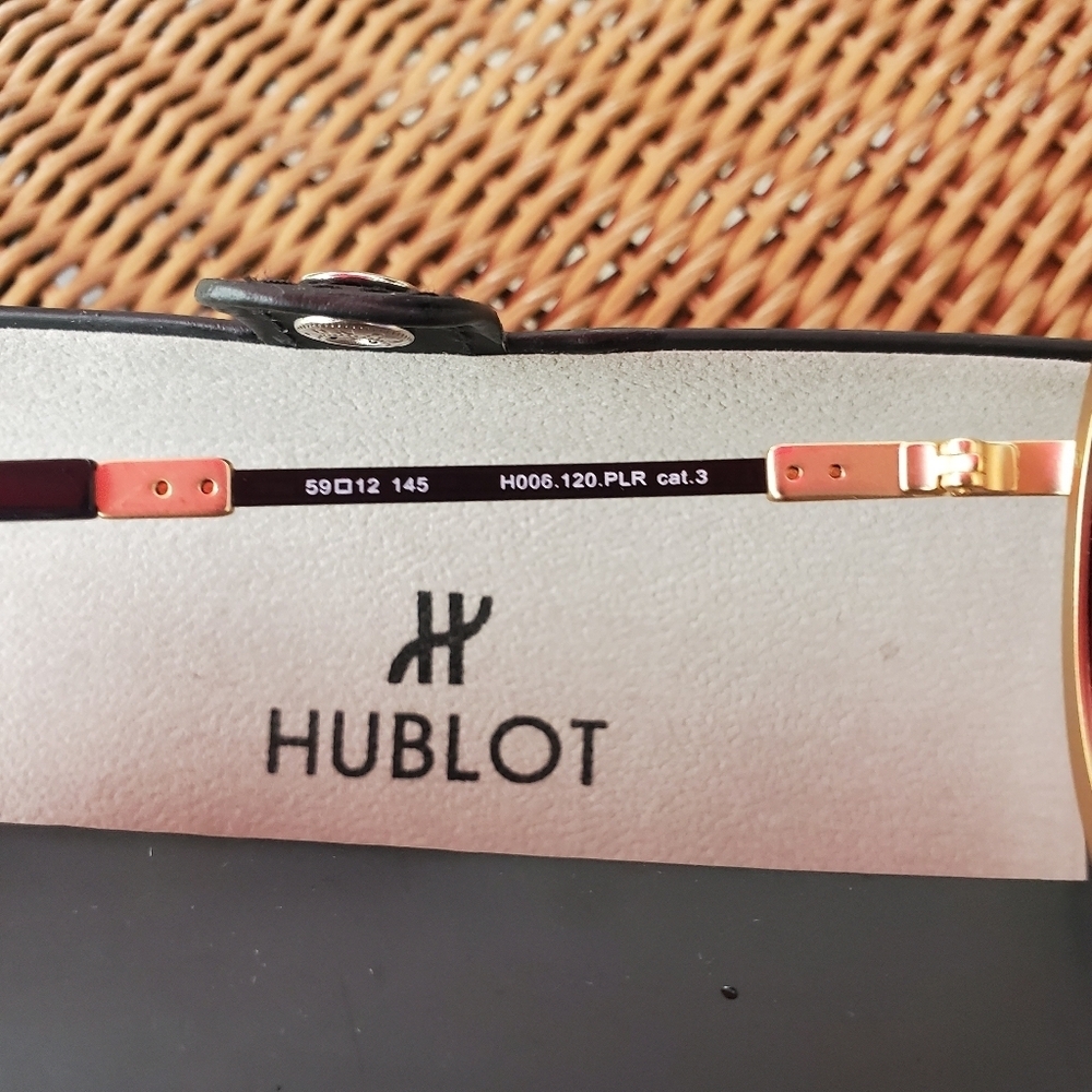 Hublot Tech Shield Sunglasses H006 Gold/Bue in Pristine Condition With CASE - Picture 8 of 12